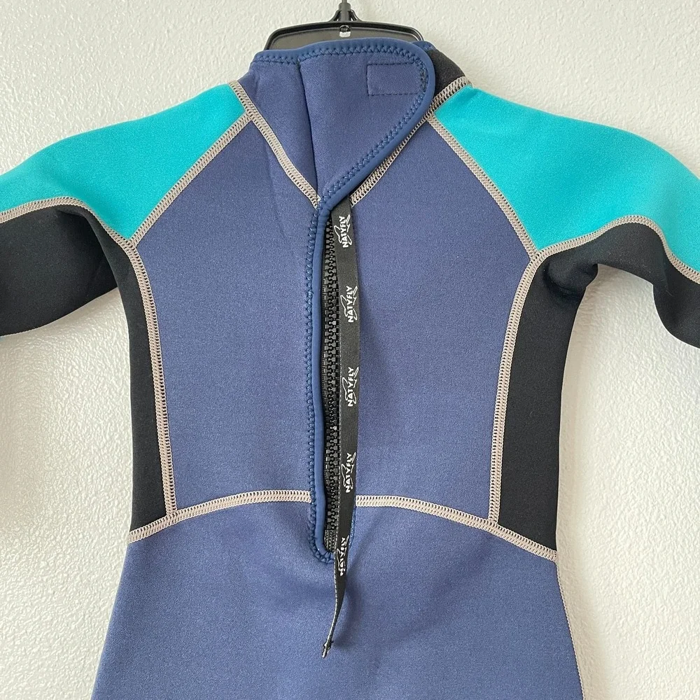 NatyFly Girl's Boy's Kids Wetsuit Water Surfing Small Blue Black Turquoise